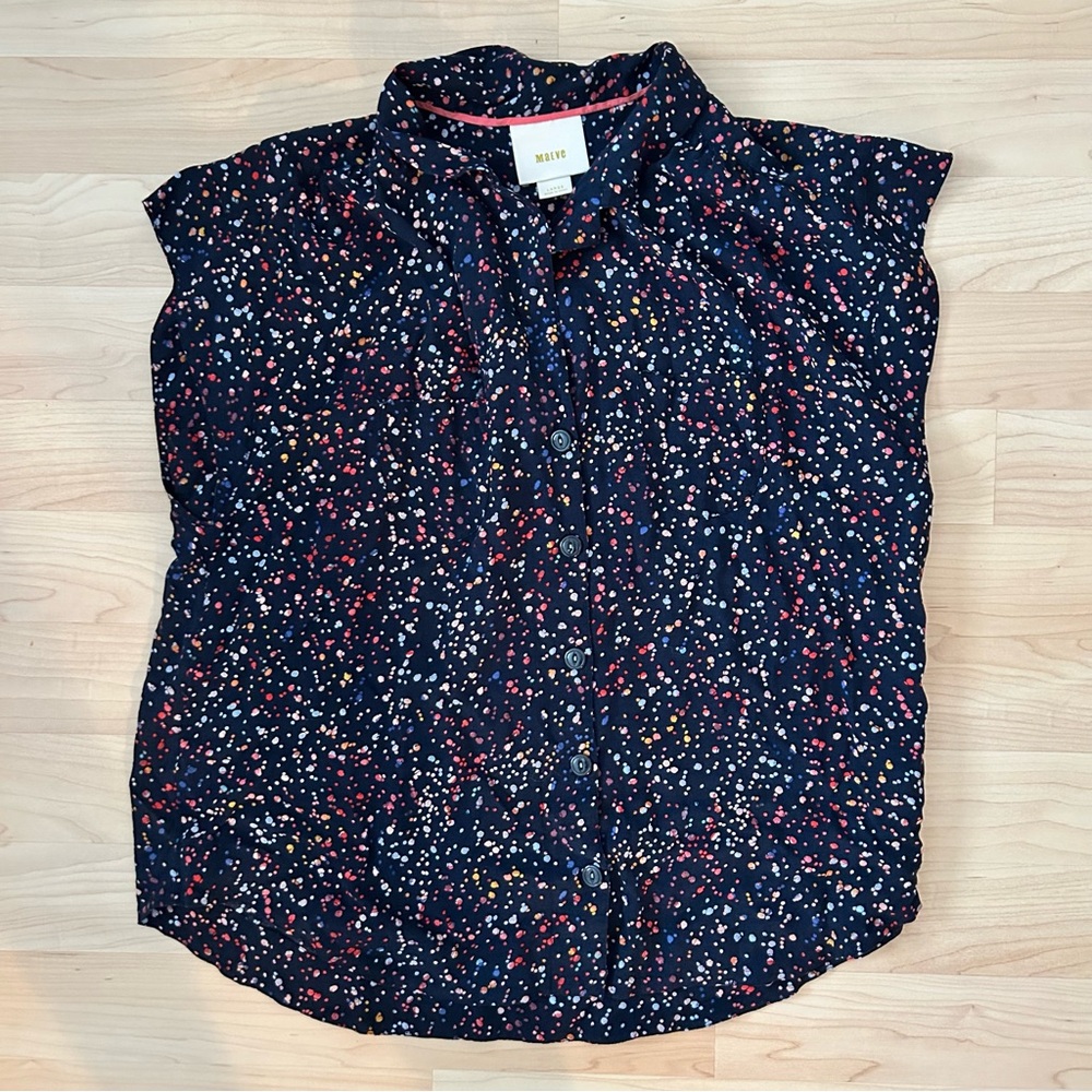 Anthropologie Maeve Navy Speckled Top